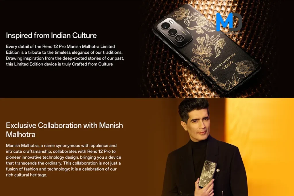 Oppo Reno12 Pro collaboration with Manish malhotra comes with an impressive design